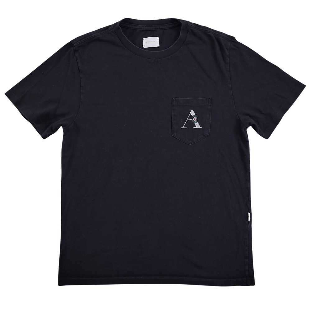 Aime Leon Dore Shirt Mens M Black Needlepoint A Pocket Tee Short Sleeve
